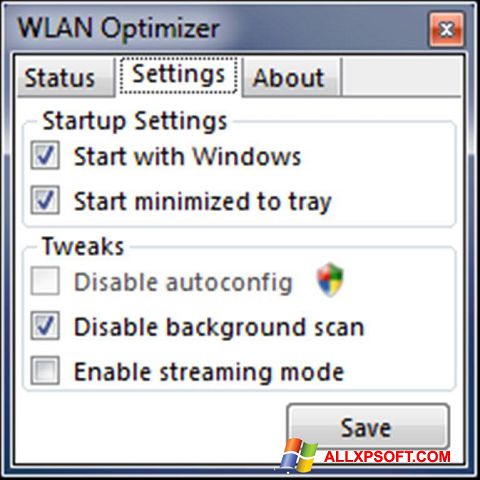 Screenshot WLAN Optimizer per Windows XP